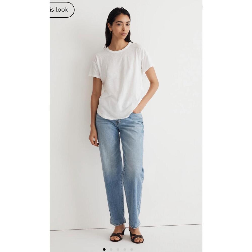 Madewell Vintage Crew Neck Tee in Optic White-Size X-Large.